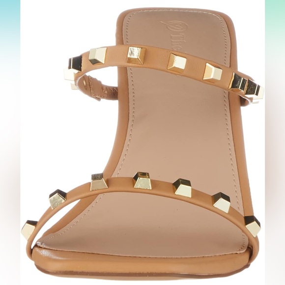 Rockstud square toe, two strap sandal in doe tan. never worn - Picture 3 of 9